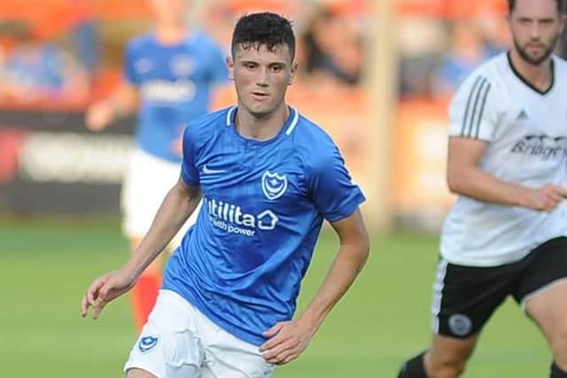 Leon Maloney in action for Pompey XI at Aldershot last night. Picture: Habibur Rahman