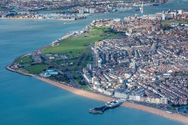 An aerial view of Southsea, including South Parade Pier, centre. Picture: Shaun Roster