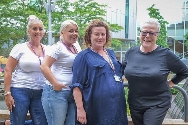PONToon team, Louise Hounsell, 34, Hollie Eve, 32, Harriet Parr, 32, and Dr Joan Farrer, 60. Picture: Habibur Rahman