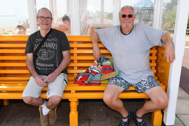 (left to right) Paul Danes (63) with Bob Hunter also 63 years old - (190725-5103)