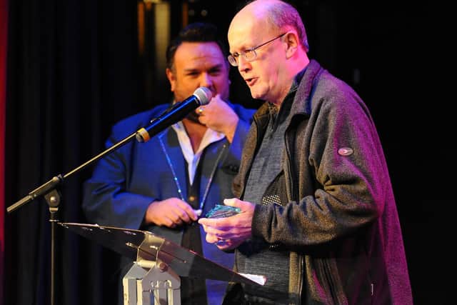 Peter Chegwyn accepts the Best Festival trophy at The Guide Awards 2018, at the New Theatre Royal in Portsmouth. Picture: Sarah Standing (280119-677)