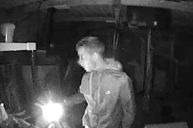 The burglar inside Russ Clark's garage in Stubbington Avenue. Picture: Russ Clark
