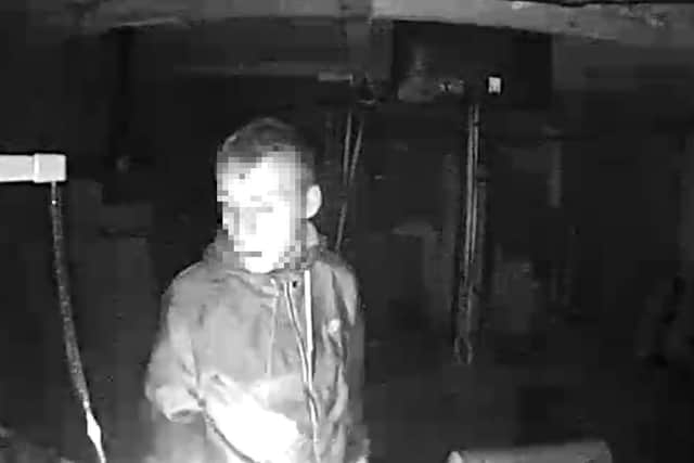 The burglar inside Russ Clark's garage in Stubbington Avenue. Picture: Russ Clark