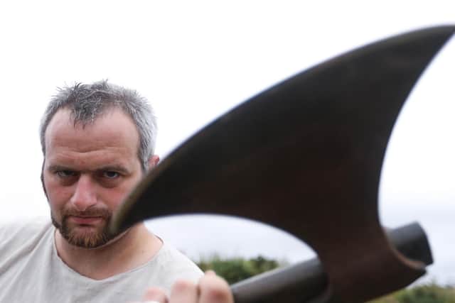 Martial arts instructor Richard Hughes. Invasion! Saxon warriors event at Fort Nelson. Picture: Chris Moorhouse (270719-43)