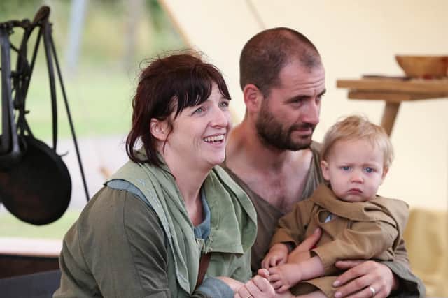 Saxon family re-enactors. Invasion! Saxon warriors event at Fort Nelson. Picture: Chris Moorhouse (270719-41)