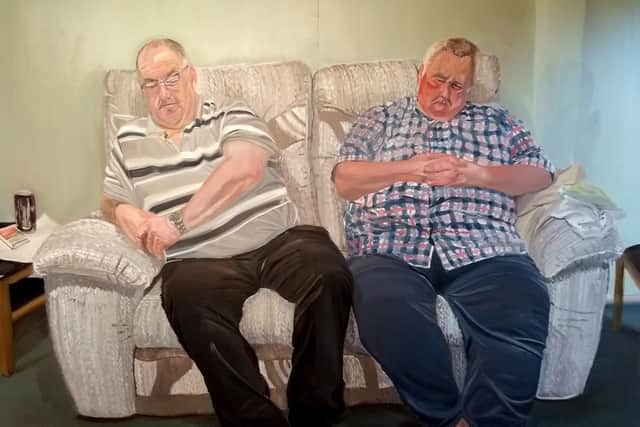 The award shortlisted painting is 'Too Much Fun' by Georgina Lowbridge.
