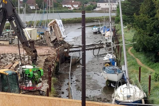 Supports collapsed, causing the machinery to tip.
Picture: Tim Mammatt
