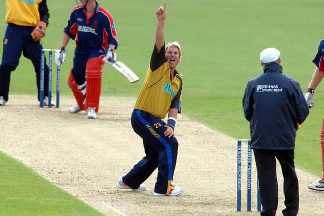Shane Warne, seen here playing for Hampshire in 2007, took 40 wickets in just five Ashes Tests in 2005.