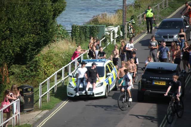 Youngsters causing problems for residents and police at Hardway Slipway. Police say incidents took place on July 23 and 25 - the same day as the Hotwalls problems in Old Portsmouth.
