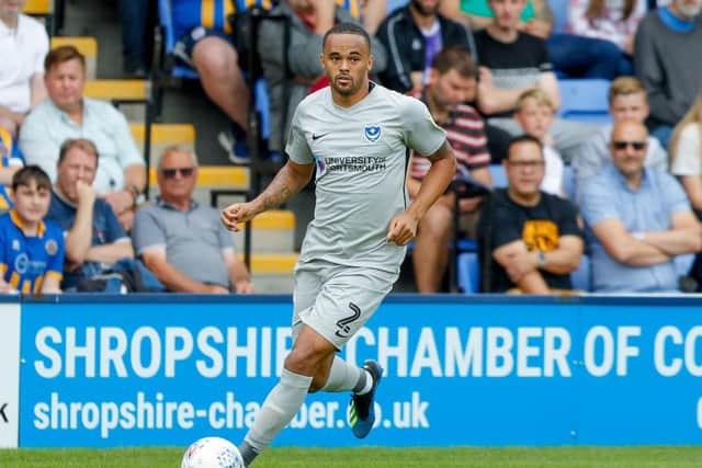 Portsmouth defender Anton Walkes (2) on the ball