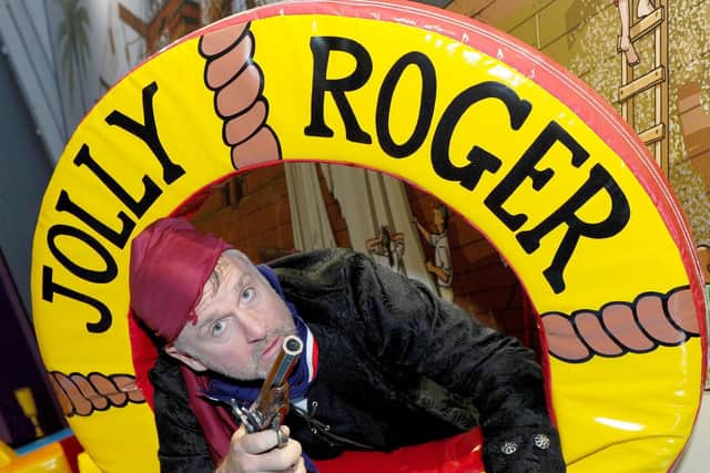 Pirate Bertie Bogey in the soft play area at Horrible Histories Pirates: The Exhibition