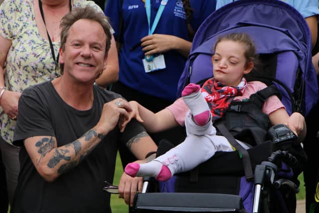 Kiefer Sutherland made a surprise visit to Naomi House and Jacksplace before playing Wickham Festival. Picture: Naomi House and Jacksplace