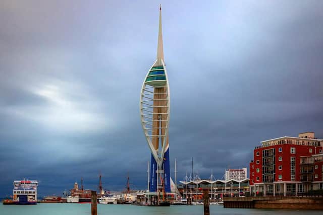 Spinnaker Tower with a menacing sky by James Clack Photography