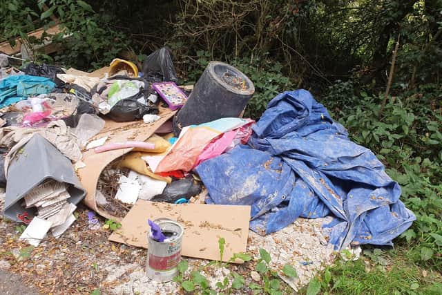 Fly-tipping in Mill Lane in Southwick. Picture: Sam Parkes