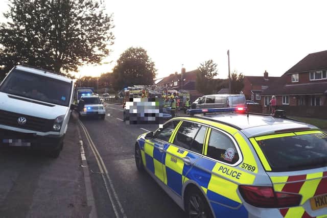 Emergency services at junction of Purbrook Way and Park House Farm Way. Picture: Bob Hind