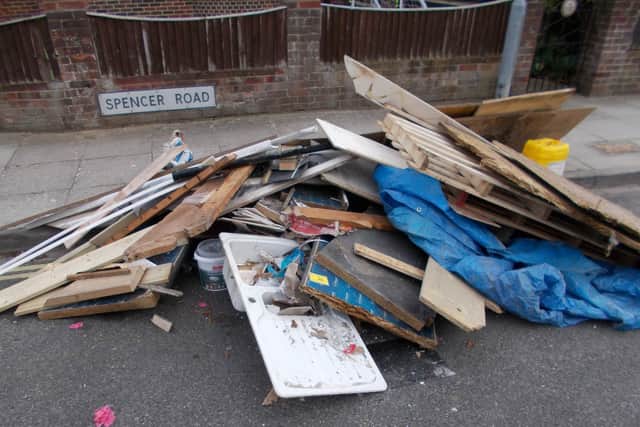 The fly-tipped waste in Spencer Road, Southsea. Picture: Portsmouth City Council