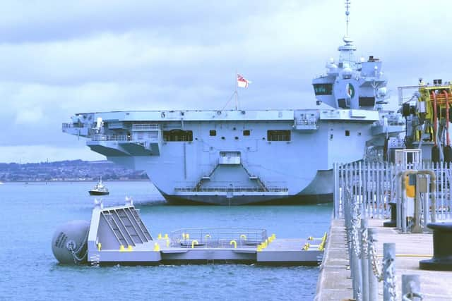 Two huge fendered spacer units have been installed at the naval base. Picture: Defence Infrastructure Organisation