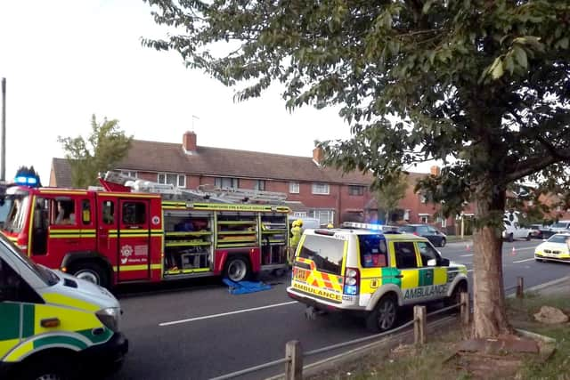 Crash at the junction of Purbrook Way and Park House Farm Way in Leigh Park on September 4 at 7pm. Picture: Bob Hind.