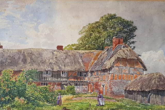 The Old Manor House by Martin Snape from the Bedhampton Historical Collection, before it was restored. The fully restored painting will be on display as part of Heritage Open Days