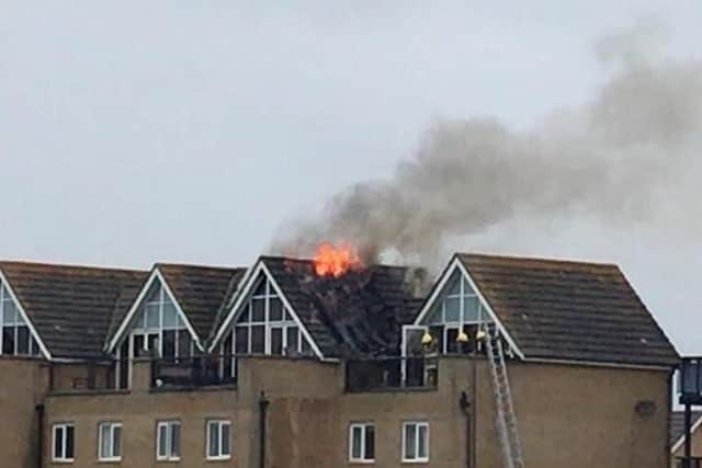 A fire at Centurion Gate in Eastney on August 11, 2018. Picture: Cosham fire station
