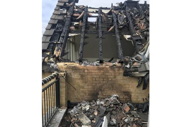 Fire damage in the Eastney home of the Phillips family. Picture from Jason Phillips