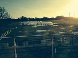 Previous flooding on the field next to Eleanor's house.
