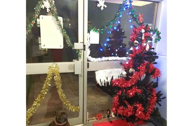 This Christmas tree display in Leigh Park was raising funds for the PO9 Foodbank, but the council has asked for it to be removed