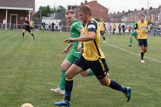 Jamie Ford opened the scoring for Moneyfields. Picture: Duncan Shepherd