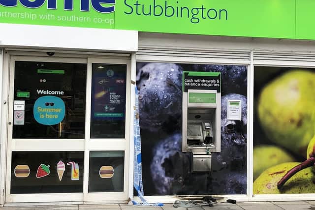 A Welcome store was closed in Cuckoo Lane, Stubbington, on Monday, September 9 after damage was done its cash machine overnight. Picture: Richard Lemmer