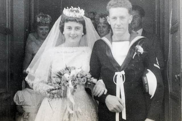 Gloria and Ray Philpott on their wedding day in 1959.