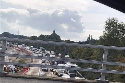 A view of the M27 from junction 9 for Whiteley. Picture: @BenKnells