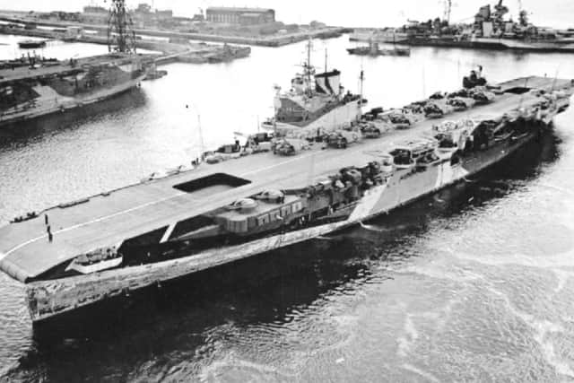 HMS Indomitable, thought to be in Rosyth, Scotland. Photo: Roger Smith.