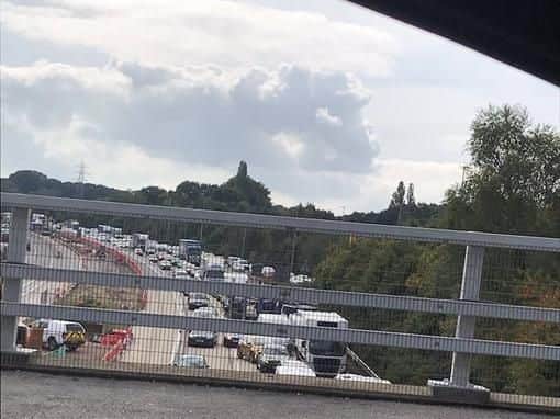 A view of the M27 from junction 9 for Whiteley. Picture: @BenKnells