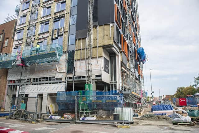 Building work still being carried out at Stanhope House on September 10. Picture: Habibur Rahman