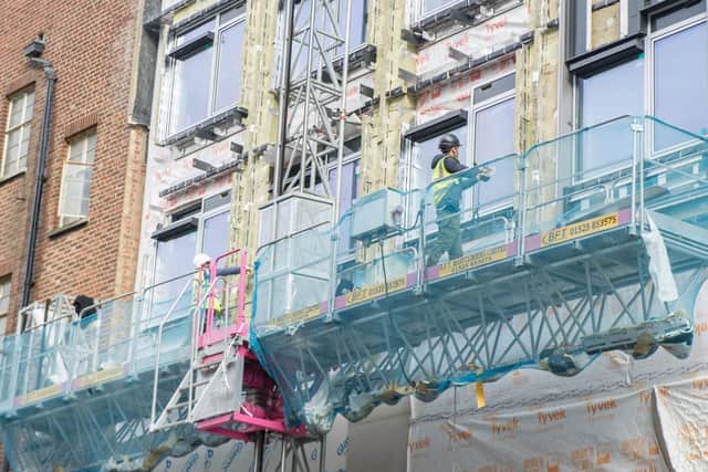 Building work still being carried out at Stanhope House on September 10. Picture: Habibur Rahman