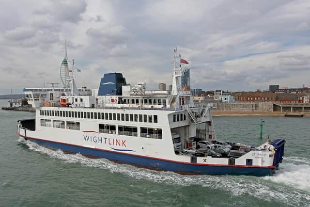 A Wightlink ferry from the Isle of Wight to Portsmouth.