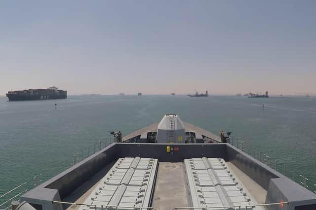 Portsmouth-based HMS Duncan arrives in the Gulf to accompany British ships. The Type 45 destroyer was in the area with Plymouth-based HMS Montrose in July. Picture: Ministry of Defence