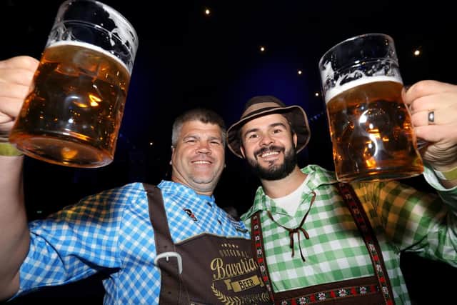 Dusty Hare, left, and Ant Aarons at Oktoberfest on Castle Fields last year Picture: Chris Moorhouse