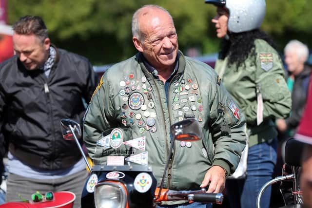 Dave Brewer. Vespa rally for Lorraine Marshall of Eastney, who is terminally ill. Pictured at Sainbury's Farlington. Picture: Chris Moorhouse (180819-27)