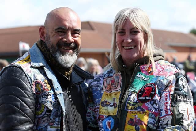 Johnno and June Johnston. Vespa rally for Lorraine Marshall of Eastney, who is terminally ill. Pictured at Sainbury's Farlington.
Picture: Chris Moorhouse (180819-22)