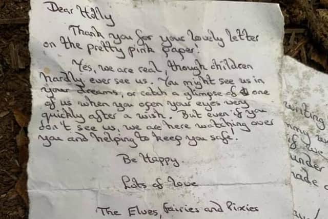 One of the replies from the fairy queen left scattered across the ground.