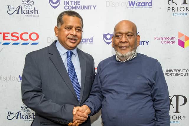 Bangladesh aviation and tourism minister Mahbub Ali and founder of the Akash, Syed 'George' Ahmed at the Akash Restaurant, Southsea.
Picture: Habibur Rahman