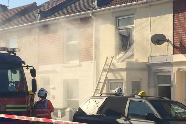 Smoke billows from a house in Jervis Road, Stamshaw, as firefighters battle a suspected electrical blaze. Crews were called to the property at about 4pm and had to smash a first-floor window to gain access. Picture: Jordan Smith