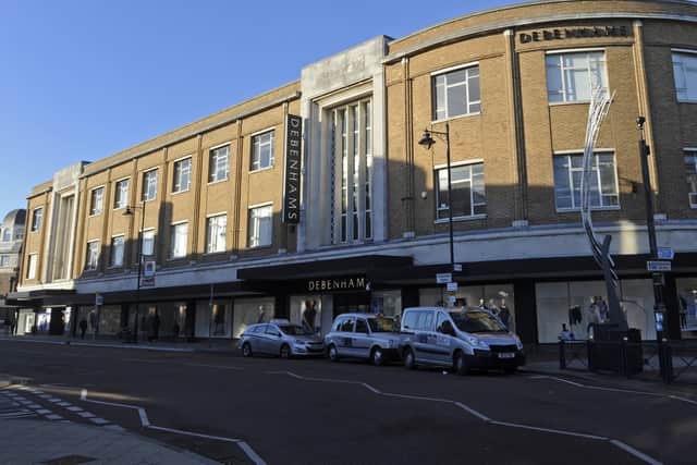 The taxi rank outside Debenhams in Southsea