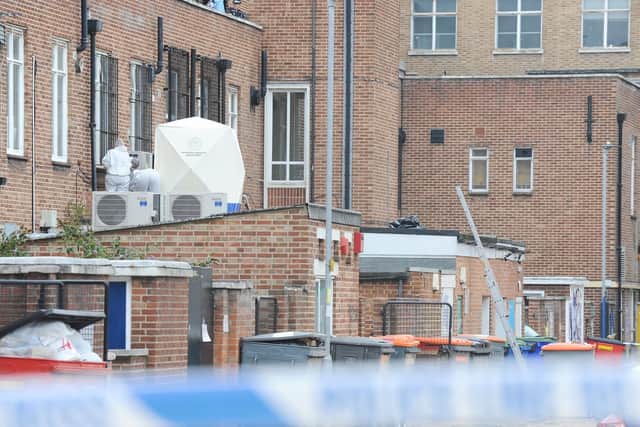 Tonbridge Street, Southsea, where a womans body was found on a flat roof on Monday, September 16. Picture: Sarah Standing (160919-7527)