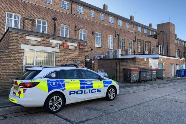 Police have lifted a cordon after a woman's body was found on a roof near Palmerston Road in Southsea but are still in the area this morning