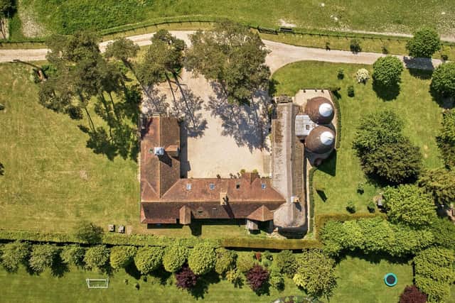 Aerial view of Oast House in Hampshire