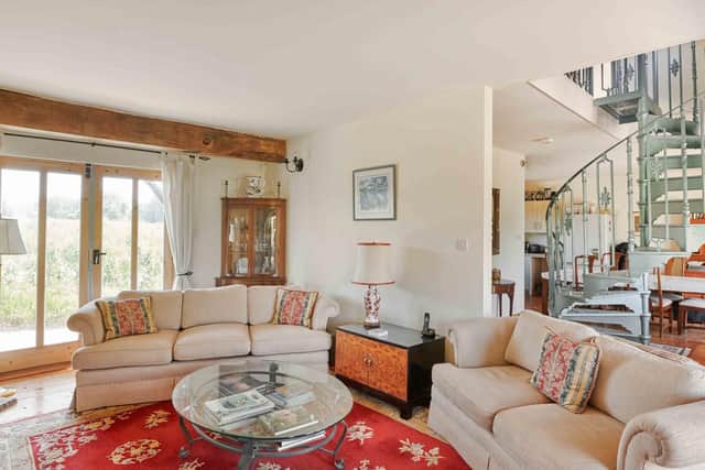 Inside the 4m Oast House mansion in Hampshire - sitting room.