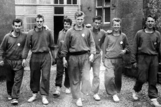 Pompey players in the 1960s. Bob Moffat is third from right.