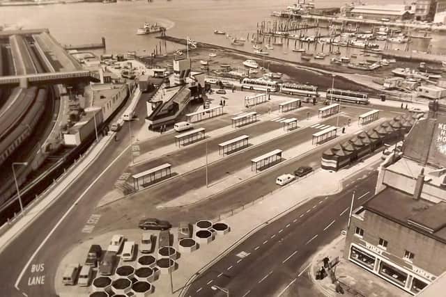 The original Portsmouth Harbour bus interchange, long before HMS Warrior appeared on the scene. Photo: The News archive.